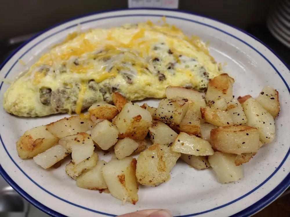 Loaded Hashbrowns or Homefries with Bell Peppers Onions and Cheese